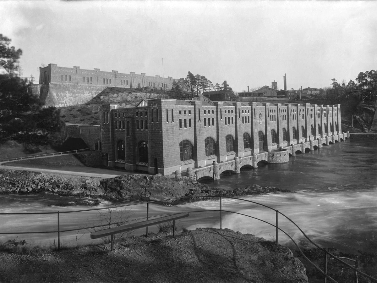La centrale Olidan à Trollhättan, en 1909