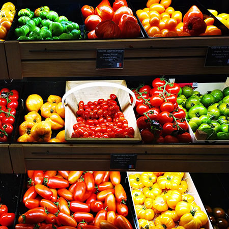 Légumes sur un étal