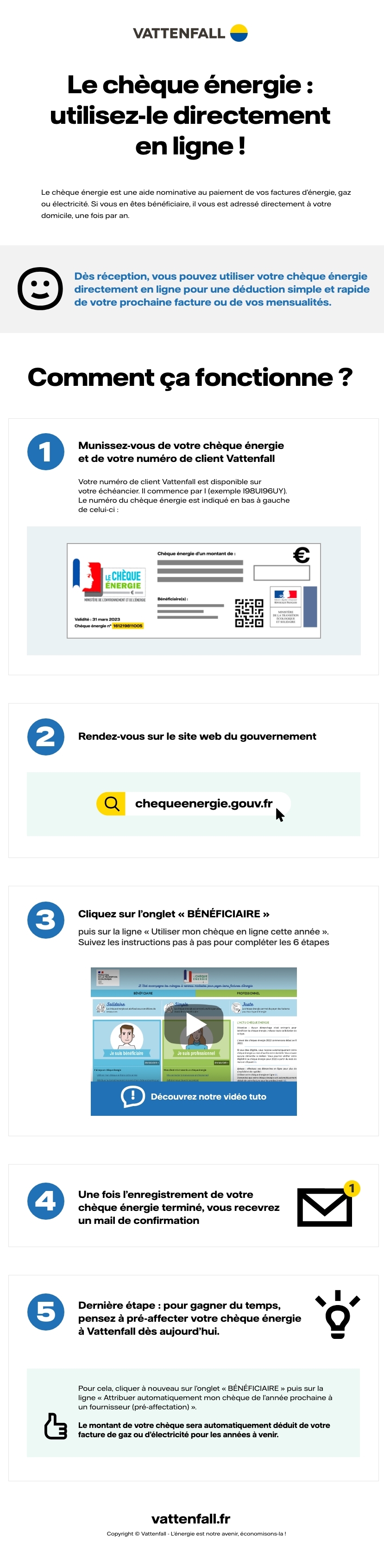Comment enregistrer son chèque énergie en ligne
