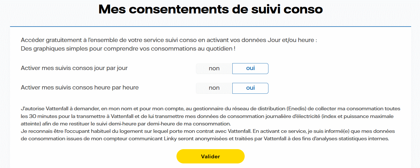 Suivi conso Vattenfall