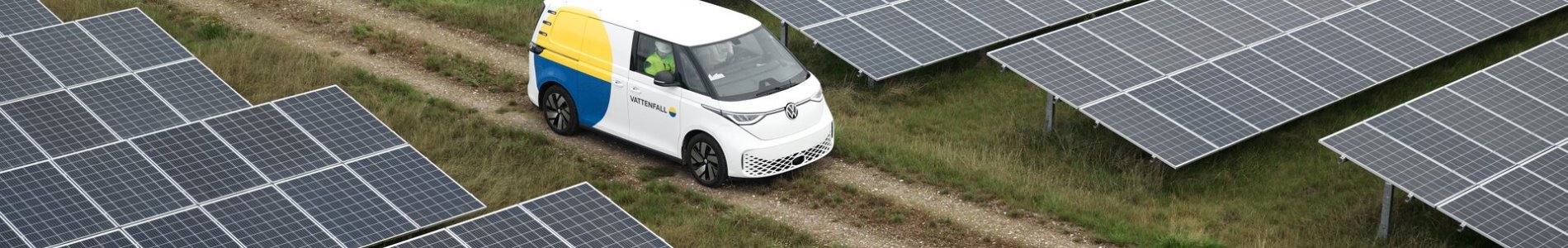 Voiture Vattenfall champs d'éoliennes