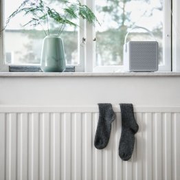 Radiateur avec chausettes